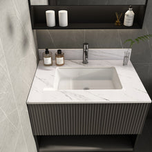 Load image into Gallery viewer, Bianco Carrara Venato Marble Vanity Top With Pre Drilled Faucet Hole And Undermount Sink
