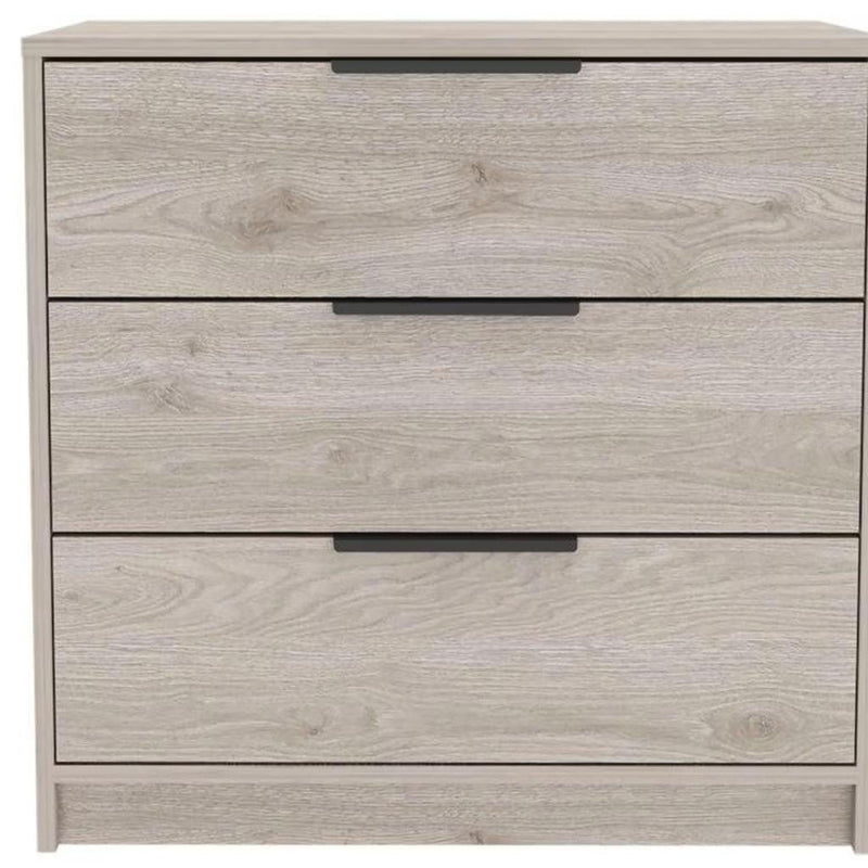 Wood Three Drawer Dresser - Light Gray