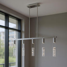 Load image into Gallery viewer, Five Light Metal Dimmable Smart Enabled Chandelier With Shades - Clear / Silver
