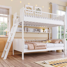 Load image into Gallery viewer, Bunk Bed With 3 Storage Shelves, Adjustable Ladder Left Or Right

