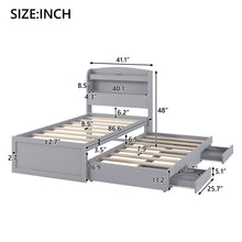 Load image into Gallery viewer, Platform Bed With LED Headboard, Charging Station, Trundle And 2 Drawers
