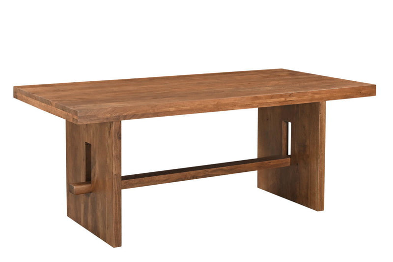 75" Solid Wood Trestle Base Dining Table - Brown