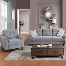 Load image into Gallery viewer, Modern Living Room Sofa Set Linen Upholstered Couch Furniture for Home or Office ,Light Grey-Blue,(1+3-Seat,Old Sku:SG000371AAA)
