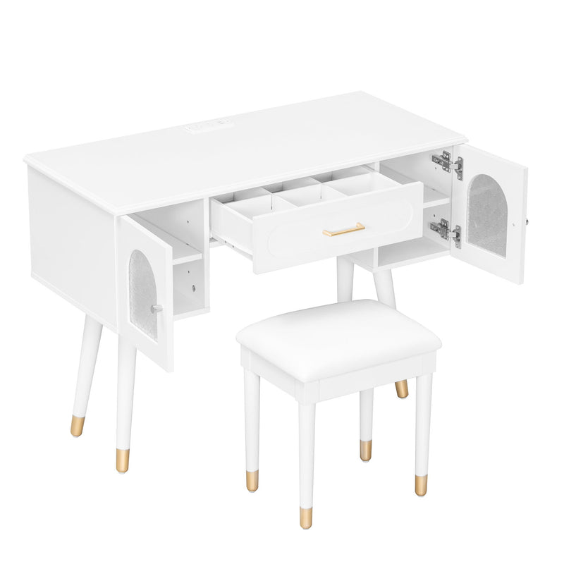 Wood Vanity Table - White