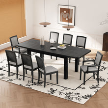 Load image into Gallery viewer, Topmax - Rustic Extendable Dining Table Set With Removable Leaf, 6 Upholstered Armless Dining Chairs And 2 Padded Arm Chairs, 9 Pieces
