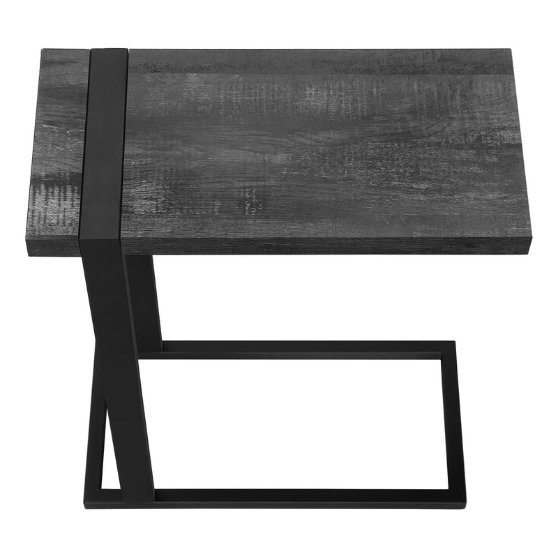 Distressed Wood And Metal End Table - Black