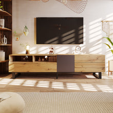 Load image into Gallery viewer, TV Stand For 80'' TV With Double Storage Space, Media Console Table With Drop Down Door

