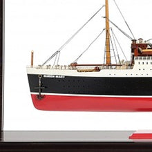 Load image into Gallery viewer, Hand Painted RMS Queen Mary Medium Display Case Model Boat - Black / Red

