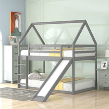 Load image into Gallery viewer, House Shape Bunk Bed With Slide And Ladder
