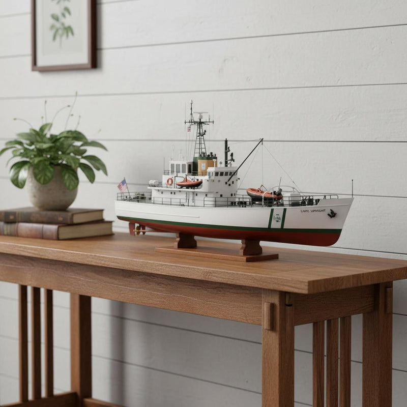 Hand Painted Model Boat (624447) - White