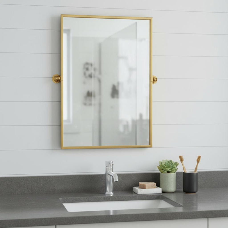 38'' Metal Framed Bathroom Vanity Mirror - Gold