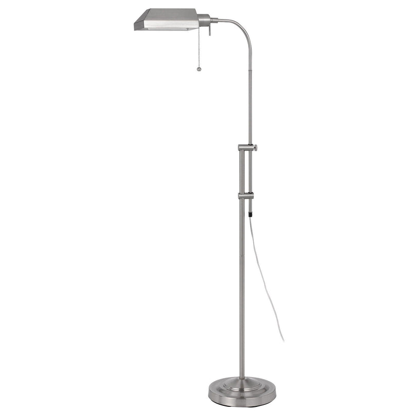 Adjustable Traditional Shaped Floor Lamp With Nickel Square Shade - Nickel