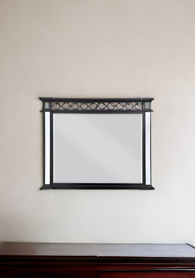 42" Framed Mounted Dresser Mirror - Gunmetal