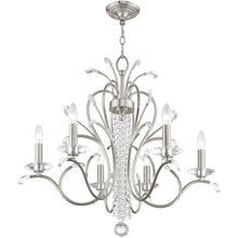 Load image into Gallery viewer, 26" Six Light Dimmable Chandelier With Shades - Nickel
