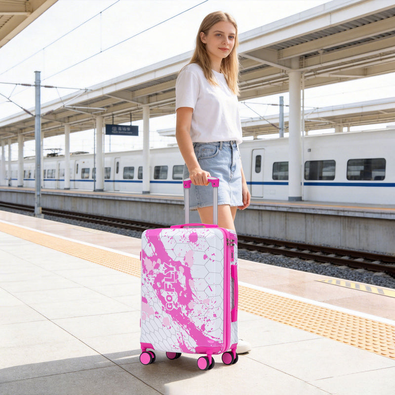 Luggage With Combination Lock, Lightweight Carry-On Suitcase