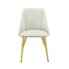 Load image into Gallery viewer, Upholstered Faux Leather Metal Dining Side Chairs (Set of 2) - White
