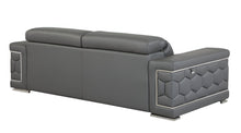 Load image into Gallery viewer, Sofa Italian Leather With Silver Legs - Gray

