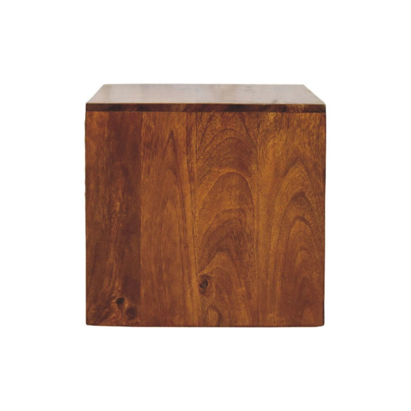 Solid Wood Two Drawer Floating Nightstand (731540) - Brown