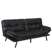 Load image into Gallery viewer, Convertible Memory Foam Futon Couch Bed, Modern Folding Sleeper Sofa-SF267PUBK
