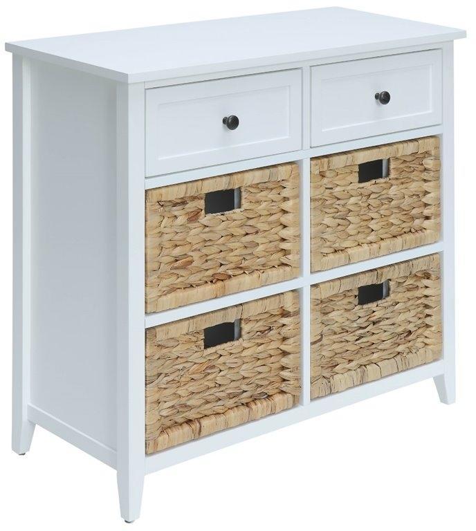30" X 13" X 28" Wood Veneer 6 Drawers Accent Chest - White