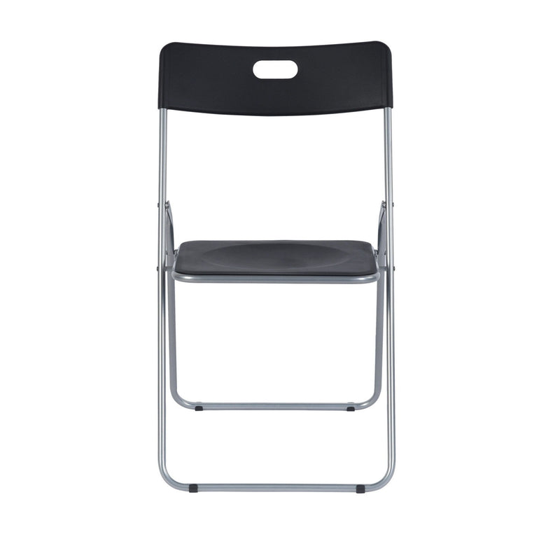 Open Back Dining Side Chairs (Set of 4) - Black / Silver