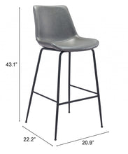 Load image into Gallery viewer, Steel Low Back Bar Height Bar Chair - Gray / Black
