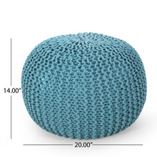 Load image into Gallery viewer, Moro - Knitted Cotton Round Pouf With Pumpkin Shape
