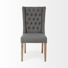 Load image into Gallery viewer, Tufted And Upholstered Linen Wing Back Dining Side Chair - Gray
