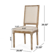 Load image into Gallery viewer, French Country Style Dining Chair With Upholstered Seating And Fluted Legs

