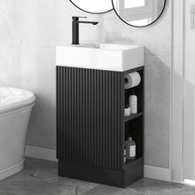 Load image into Gallery viewer, Modern Bathroom Vanity With Sink And 2 Tier Shelf
