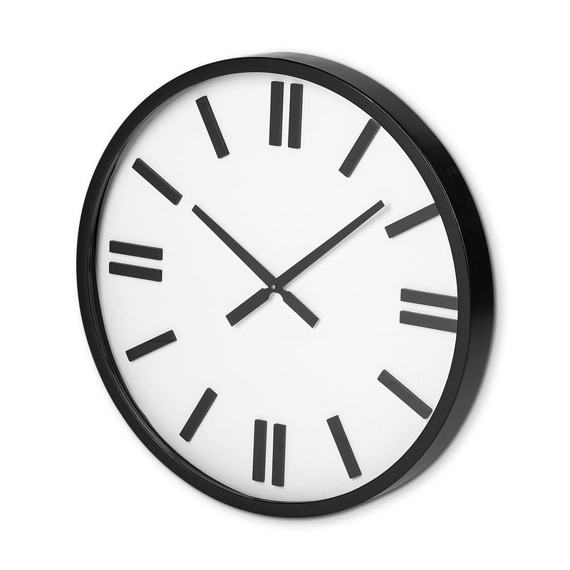 Round Large Modern Wall Clock With Face Non-Numarical Number - White