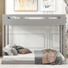 Load image into Gallery viewer, Twin over Full Bunk Bed with Built-in Ladder,Gray
