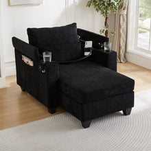 Load image into Gallery viewer, Convertible Chaise Lounge Sofa Chair With USB Ports, Cup Holders, Phone Holder And Storage

