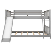 Load image into Gallery viewer, Full over Full Bunk Bed with Convertible Slide and Ladder, Gray
