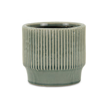Load image into Gallery viewer, Striped Round Pot Planter (487432) - Green
