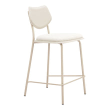 Load image into Gallery viewer, Fabric Faux Leather Counter Height Bar Chairs (Set of 4) - Light Gray
