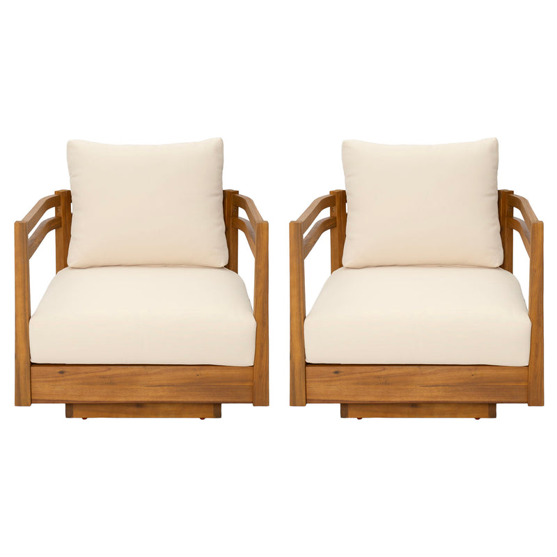Outdoor Smooth Swivel Chair With Cushions