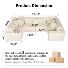 Load image into Gallery viewer, Modular U Shaped Sectional Sofa With Reversible Design
