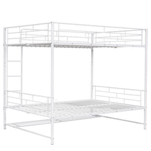 Load image into Gallery viewer, Full Over Full Metal Bunk Bed with Shelf and Guardrails, White
