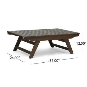 Outdoor Acacia Wood Coffee Table With Open Slat Design