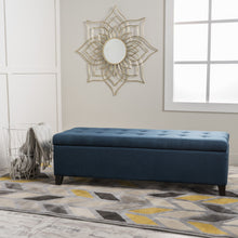 Load image into Gallery viewer, Nebulous - Fabric Upholstered Ottoman With Storage And Diamond Tufted Seat - Navy Blue
