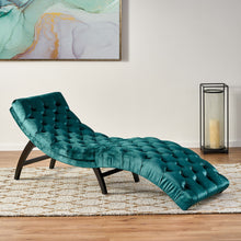 Load image into Gallery viewer, Elegant Tufted Chaise Lounge With Curved Design
