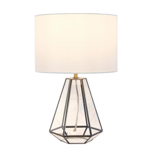 Load image into Gallery viewer, Geometric Table Lamp With Drum Shade - Clear
