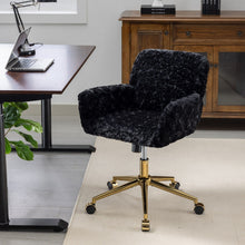 Load image into Gallery viewer, Office Chair, Artificial Rabbit Hair Home Office Chair With Metal Base, Adjustable Desk Chair Swivel Office Chair, Vanity Chair
