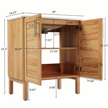 Load image into Gallery viewer, Bathroom Vanity With Ceramic Sink, Freestanding Cabinet - Antique Natural / Brown
