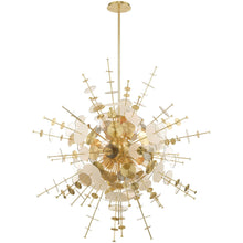 Load image into Gallery viewer, 58" Twelve Light Dimmable Chandelier With Shades - Brass
