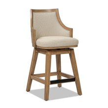 Load image into Gallery viewer, Bahama - Cane High Back Swivel Counter Stool With Recessed Arms Textured Weave - Taupe Beige
