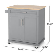 Load image into Gallery viewer, Negley - Contemporary Kitchen Cart With Wheels - Gray
