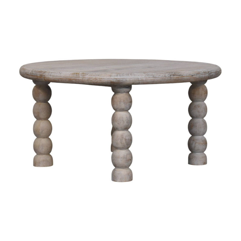 Solid Wood Round Coffee Table - Brown