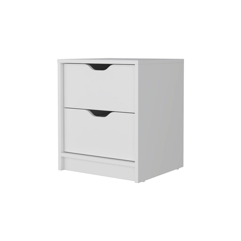 19" Two Drawer Nightstand With Integrated Tech - White
